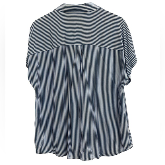 Tommy Hilfiger Women's Navy and White Striped Shirt - Picture 2 of 6